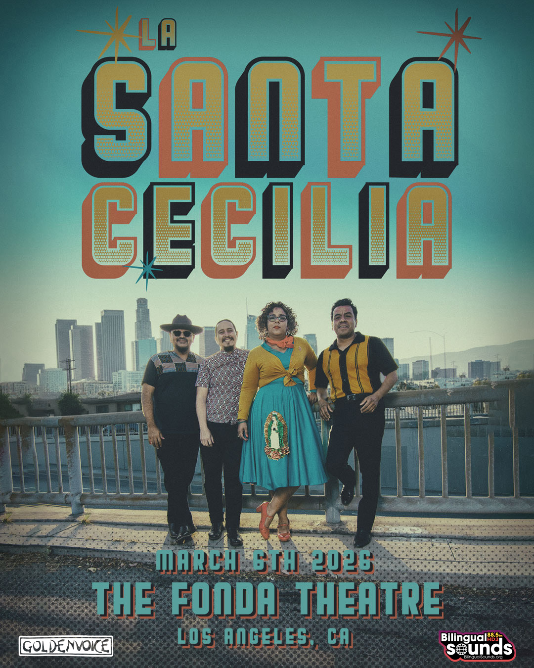 Bilingual Sounds Presents La Santa Cecilia at the Fonda Theatre on Friday, March 6, 2026