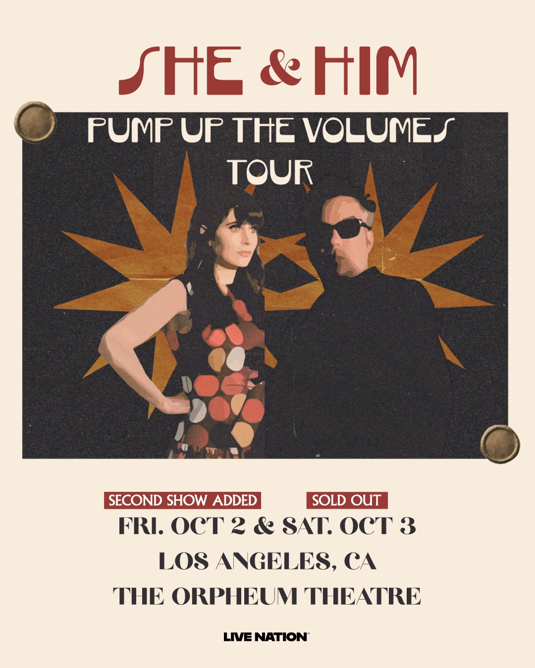 MEMBERS ONLY: She & Him at The Orpheum Theatre on October 3rd