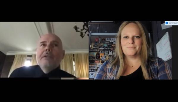 Billy Corgan Smashing Pumpkins and Hillary Gordon Zoom